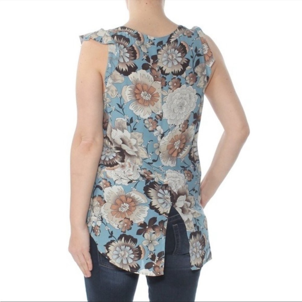 Sanctuary Blue and Brown Floral Blouse Medium - Picture 4 of 13